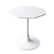 31.50"Modern Octagonal Coffee Table with MDF Table Top,Metal Base, for Dining Room, Kitchen, Living Room,White - Supfirm