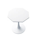 31.50"Modern Octagonal Coffee Table with MDF Table Top,Metal Base, for Dining Room, Kitchen, Living Room,White - Supfirm