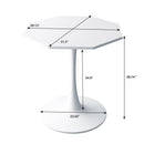 31.50"Modern Octagonal Coffee Table with MDF Table Top,Metal Base, for Dining Room, Kitchen, Living Room,White - Supfirm