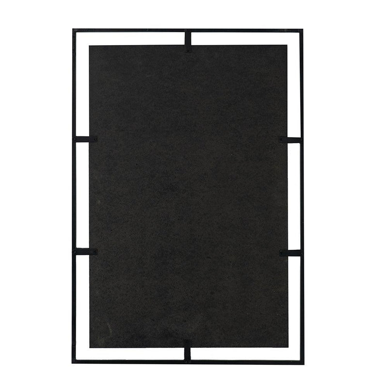 Supfirm 32" x 22" Rectangle Antiqued Wall Mirror Wall Mirror with Black Metal Frame, Home Wall Decor, Bedroom Living Room Entryway Wall Accent - Supfirm