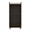 34 Inch 3 Tier Wine Cubbies Rack, Metal Bar Accents, Wood Grain Details, Dark Brown - Supfirm