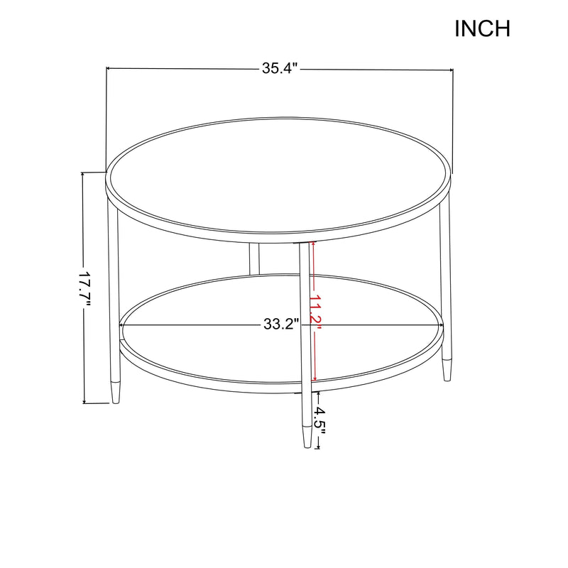 35.4” Round Coffee Table - Supfirm