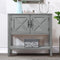 35''Farmhouse Wood Buffet Sideboard Console Table with Bottom Shelf and 2-Door Cabinet, for Living Room, Entryway,Kitchen Dining Room Furniture (Antique Gray) - Supfirm