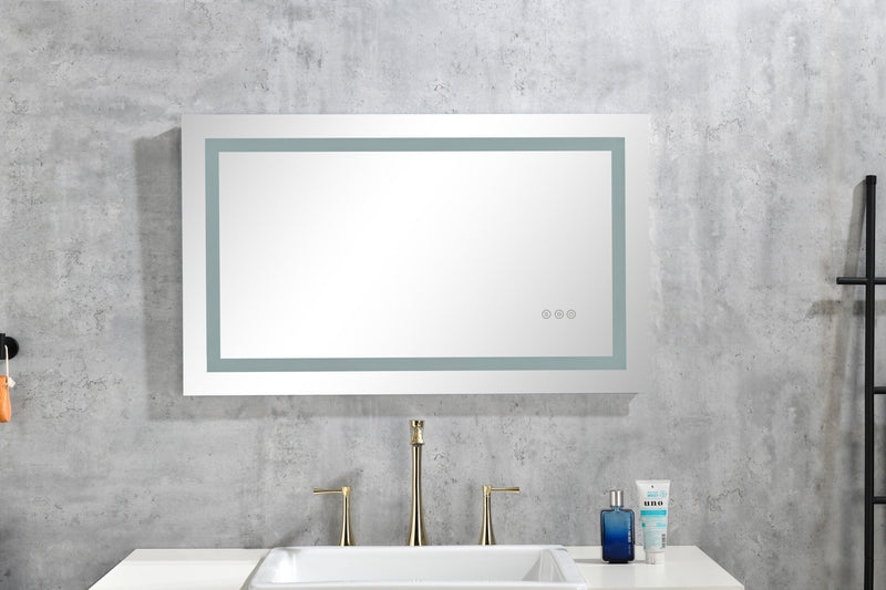 36*28LED Lighted Bathroom Wall Mounted Mirror with High Lumen+Anti-Fog Separately Control+Dimmer Function - Supfirm