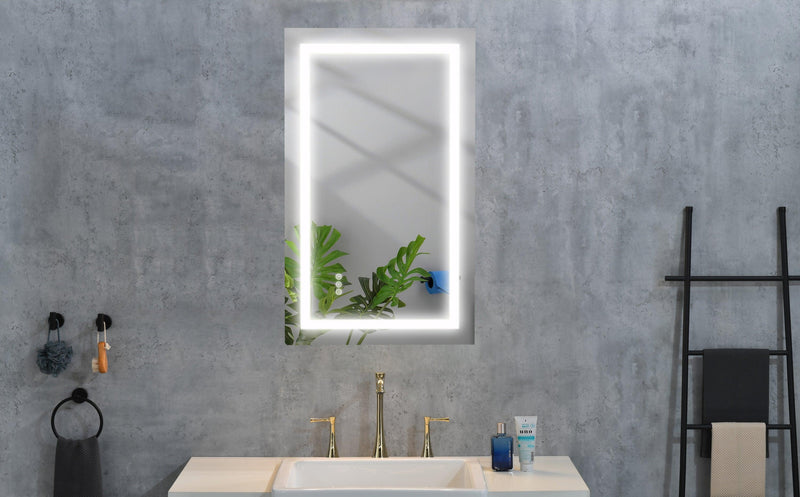 36*28LED Lighted Bathroom Wall Mounted Mirror with High Lumen+Anti-Fog Separately Control+Dimmer Function - Supfirm