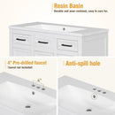 Supfirm 36" Bathroom Vanity Cabinet with Resin Integrated Sink - 4 Drawers, 2 Doors - Supfirm