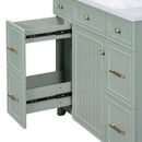 Supfirm 36" Bathroom Vanity Cabinet with Sink Top Combo Set, Green, Single Sink, Shaker Cabinet with Soft Closing Door and Drawer - Supfirm