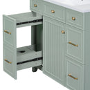 Supfirm 36" Bathroom Vanity Cabinet with Sink Top Combo Set, Green, Single Sink, Shaker Cabinet with Soft Closing Door and Drawer - Supfirm