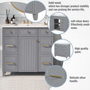 Supfirm 36" Bathroom Vanity Cabinet with Sink Top Combo Set, Grey, Single Sink, Shaker Cabinet with Soft Closing Door and Drawer - Supfirm