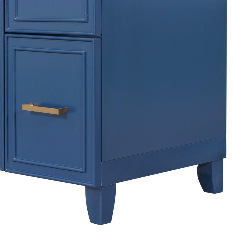 Supfirm 36" Bathroom Vanity Cabinet with Sink Top Combo Set, Navy Blue, Single Sink, Shaker Cabinet with Soft Closing Door and Drawer - Supfirm