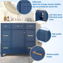 Supfirm 36" Bathroom Vanity Cabinet with Sink Top Combo Set, Navy Blue, Single Sink, Shaker Cabinet with Soft Closing Door and Drawer - Supfirm