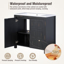 Supfirm 36" Bathroom Vanity Organizer with Sink, Combo Cabinet Set, Bathroom Storage Cabinet, Retro Espresso - Supfirm