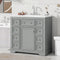 36" Bathroom Vanity with Sink Combo, One Cabinet and Six Drawers, Solid Wood and MDF Board, Grey - Supfirm