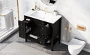 36" Bathroom Vanity with Sink Combo, One Cabinet and Three Drawers, Solid Wood and MDF Board, Black - Supfirm