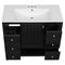 36" Bathroom Vanity with Sink Combo, One Cabinet and Three Drawers, Solid Wood and MDF Board, Black - Supfirm