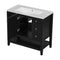 36" Bathroom Vanity with Sink Combo, One Cabinet and Three Drawers, Solid Wood and MDF Board, Black - Supfirm