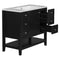 36" Bathroom Vanity with Sink Combo, One Cabinet and Three Drawers, Solid Wood and MDF Board, Black - Supfirm