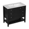 36" Bathroom Vanity with Sink Combo, One Cabinet and Three Drawers, Solid Wood and MDF Board, Black - Supfirm