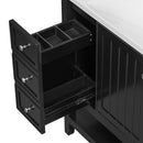 36" Bathroom Vanity with Sink Combo, One Cabinet and Three Drawers, Solid Wood and MDF Board, Black - Supfirm