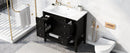 36" Bathroom Vanity with Sink Combo, One Cabinet and Three Drawers, Solid Wood and MDF Board, Black - Supfirm