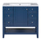 36" Bathroom Vanity with Sink Combo, One Cabinet and Three Drawers, Solid Wood and MDF Board, Blue - Supfirm