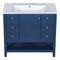 36" Bathroom Vanity with Sink Combo, One Cabinet and Three Drawers, Solid Wood and MDF Board, Blue - Supfirm