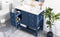 36" Bathroom Vanity with Sink Combo, One Cabinet and Three Drawers, Solid Wood and MDF Board, Blue - Supfirm