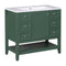 36" Bathroom Vanity with Sink Combo, One Cabinet and Three Drawers, Solid Wood and MDF Board, Green - Supfirm