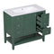 36" Bathroom Vanity with Sink Combo, One Cabinet and Three Drawers, Solid Wood and MDF Board, Green - Supfirm