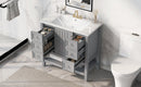 36" Bathroom Vanity with Sink Combo, One Cabinet and Three Drawers, Solid Wood and MDF Board, Grey - Supfirm