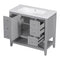 36" Bathroom Vanity with Sink Combo, One Cabinet and Three Drawers, Solid Wood and MDF Board, Grey - Supfirm