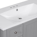 36" Bathroom Vanity with Sink Combo, One Cabinet and Three Drawers, Solid Wood and MDF Board, Grey - Supfirm