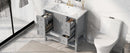 36" Bathroom Vanity with Sink Combo, One Cabinet and Three Drawers, Solid Wood and MDF Board, Grey - Supfirm