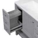 36" Bathroom Vanity with Sink Combo, One Cabinet and Three Drawers, Solid Wood and MDF Board, Grey - Supfirm