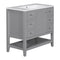 36" Bathroom Vanity with Sink Combo, One Cabinet and Three Drawers, Solid Wood and MDF Board, Grey - Supfirm