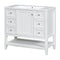 36" Bathroom Vanity with Sink Combo, One Cabinet and Three Drawers, Solid Wood and MDF Board, White - Supfirm