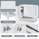 36" Bathroom Vanity with Sink Combo, One Cabinet and Three Drawers, Solid Wood and MDF Board, White - Supfirm