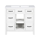 36''Bathroom Vanity with Undermount Sink,Modern Bathroom Storage Cabinet with 2 Drawers and 2 Cabinets,Solid Wood Frame Bathroom Cabinet - Supfirm