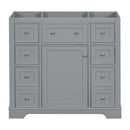 36" Bathroom Vanity without Sink, Cabinet Base Only, One Cabinet and Six Drawers, Grey - Supfirm