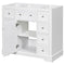 36" Bathroom Vanity without Sink, Cabinet Base Only, One Cabinet and Six Drawers, White - Supfirm