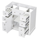 36" Bathroom Vanity without Sink, Cabinet Base Only, One Cabinet and Six Drawers, White - Supfirm