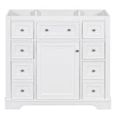 36" Bathroom Vanity without Sink, Cabinet Base Only, One Cabinet and Six Drawers, White - Supfirm