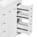 36" Bathroom Vanity without Sink, Cabinet Base Only, One Cabinet and Six Drawers, White - Supfirm