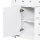 36" Bathroom Vanity without Sink, Cabinet Base Only, One Cabinet and Six Drawers, White - Supfirm