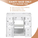 36" Bathroom Vanity without Sink, Cabinet Base Only, One Cabinet and Six Drawers, White - Supfirm