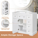 36" Bathroom Vanity without Sink, Cabinet Base Only, One Cabinet and Six Drawers, White - Supfirm