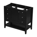 36" Bathroom Vanity without Sink, Cabinet Base Only, One Cabinet and three Drawers, Black - Supfirm