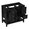 36" Bathroom Vanity without Sink, Cabinet Base Only, One Cabinet and three Drawers, Black - Supfirm