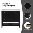 36" Bathroom Vanity without Sink, Cabinet Base Only, One Cabinet and three Drawers, Black - Supfirm