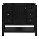 36" Bathroom Vanity without Sink, Cabinet Base Only, One Cabinet and three Drawers, Black - Supfirm